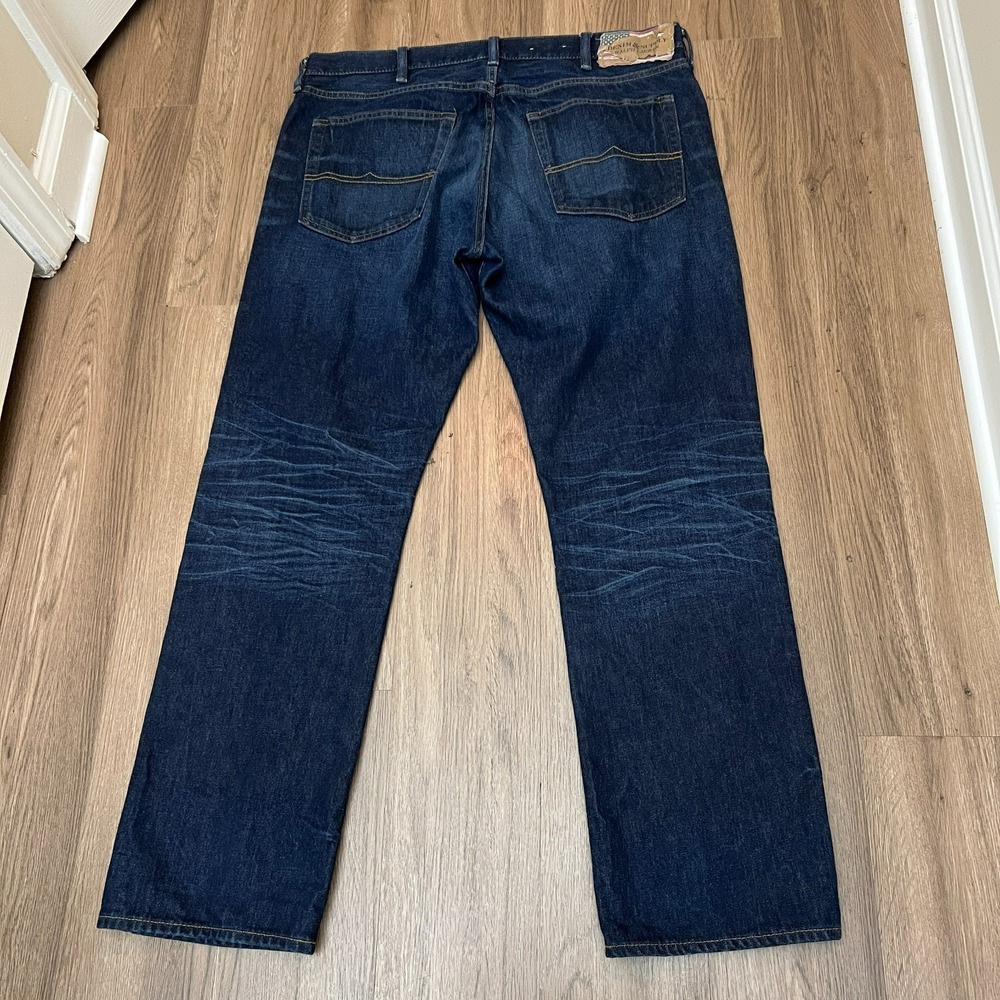 Denim & Supply Ralph Lauren‎ Jeans 38x32 Dark Wash Straight Leg Whiskered - Picture 2 of 8